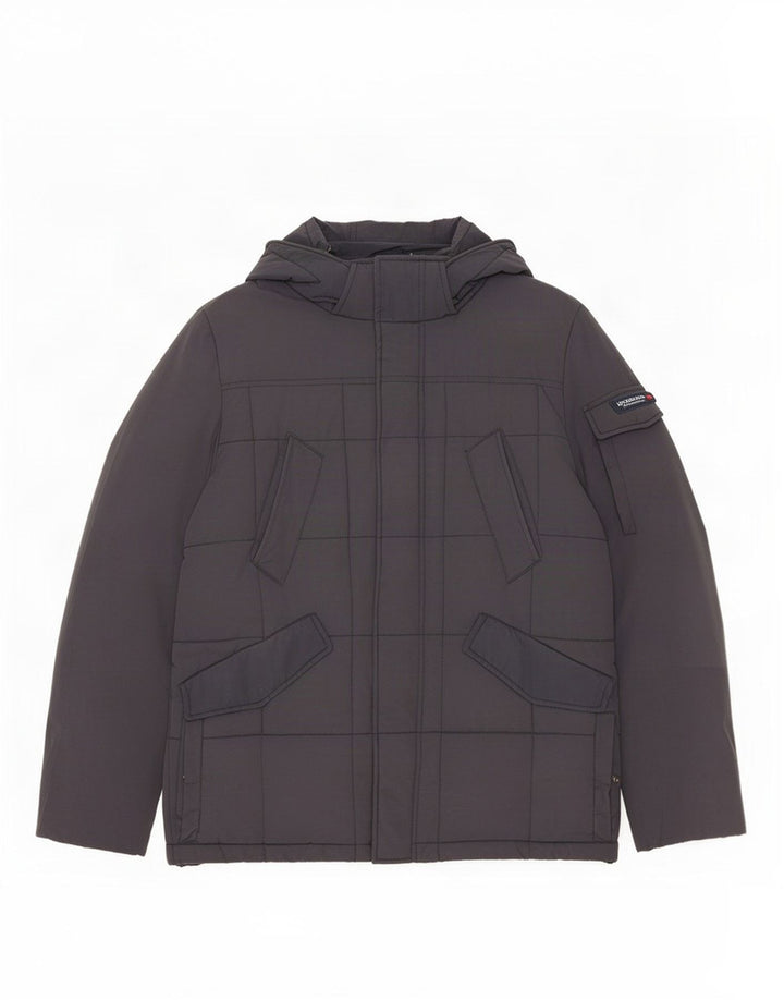 Giacca imbottita con cappuccio da uomo Woolrich UK 40 Large in nylon blu navy