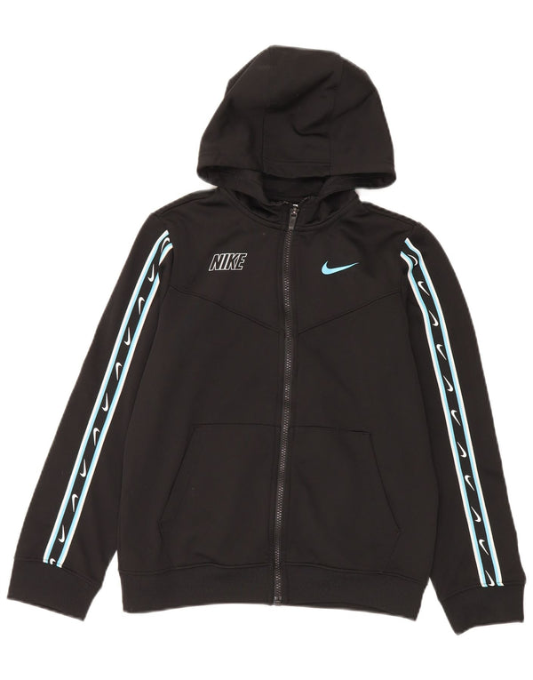 Felpa con cappuccio e zip grafica Nike Dri Fit da ragazzo 12-13 anni, grande, nera