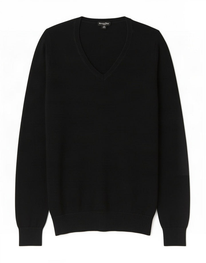 Maglione maglione con scollo a V da donna Massimo Dutti UK 10 piccolo nero