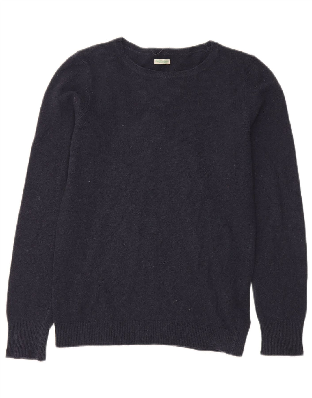 BENETTON Maglione da uomo con scollo a barca piccolo in lana vergine blu navy