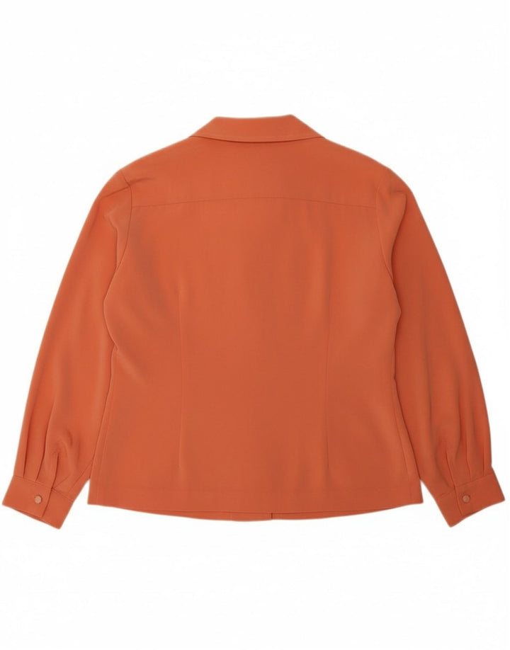 VINTAGE Womens Shirt Blouse UK 14 Medium Orange