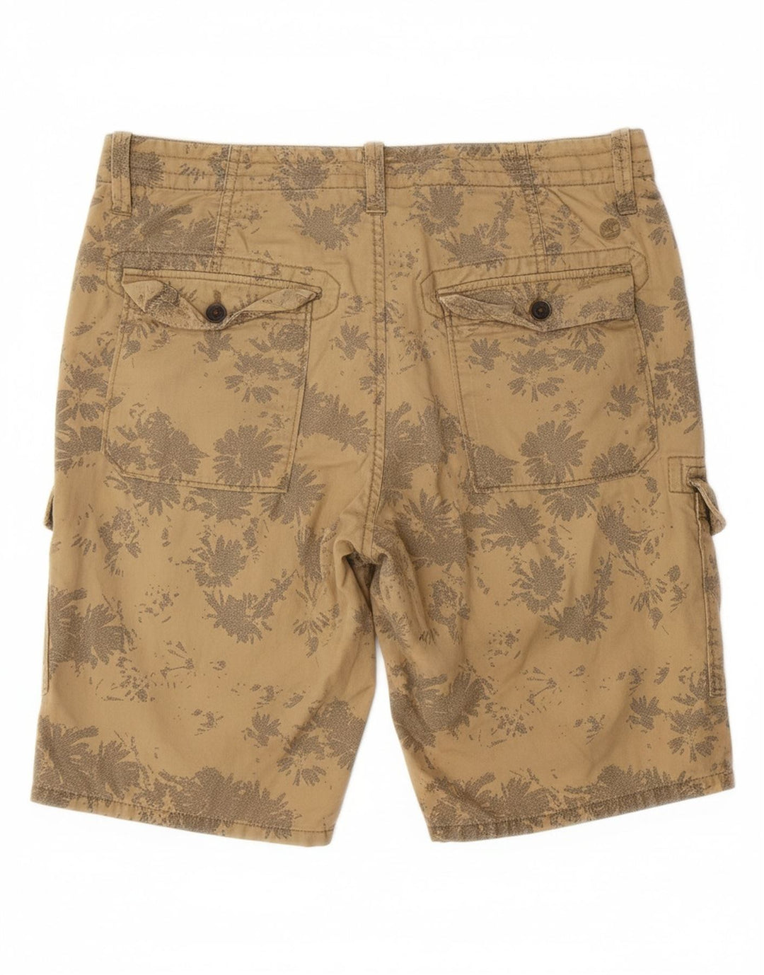 TIMBERLAND Mens Chino Shorts W30 Medium Beige Floral Cotton