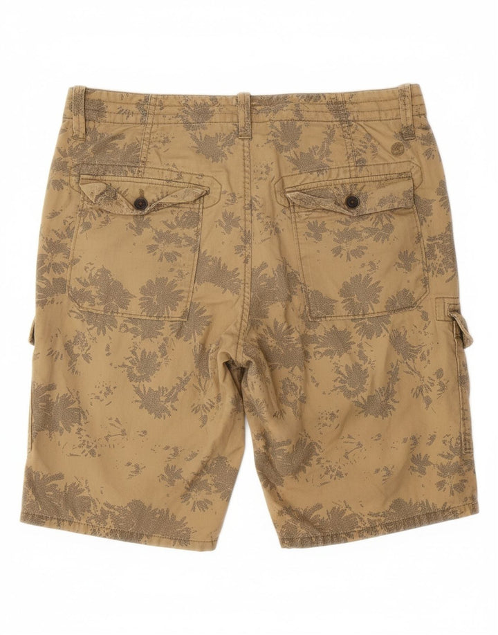 TIMBERLAND Mens Chino Shorts W30 Medium Beige Floral Cotton