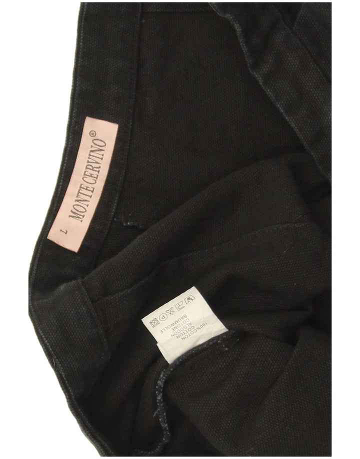 Pantaloncini chino con grafica vintage da donna grandi W30 in cotone nero