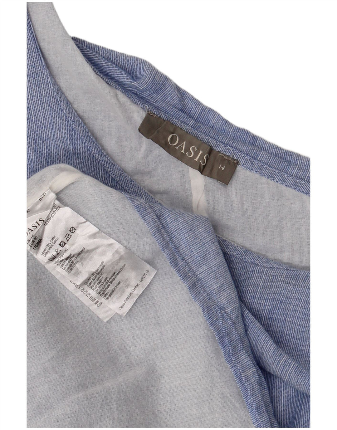 Abito monospalla da donna Oasis UK 14 Cotone blu medio