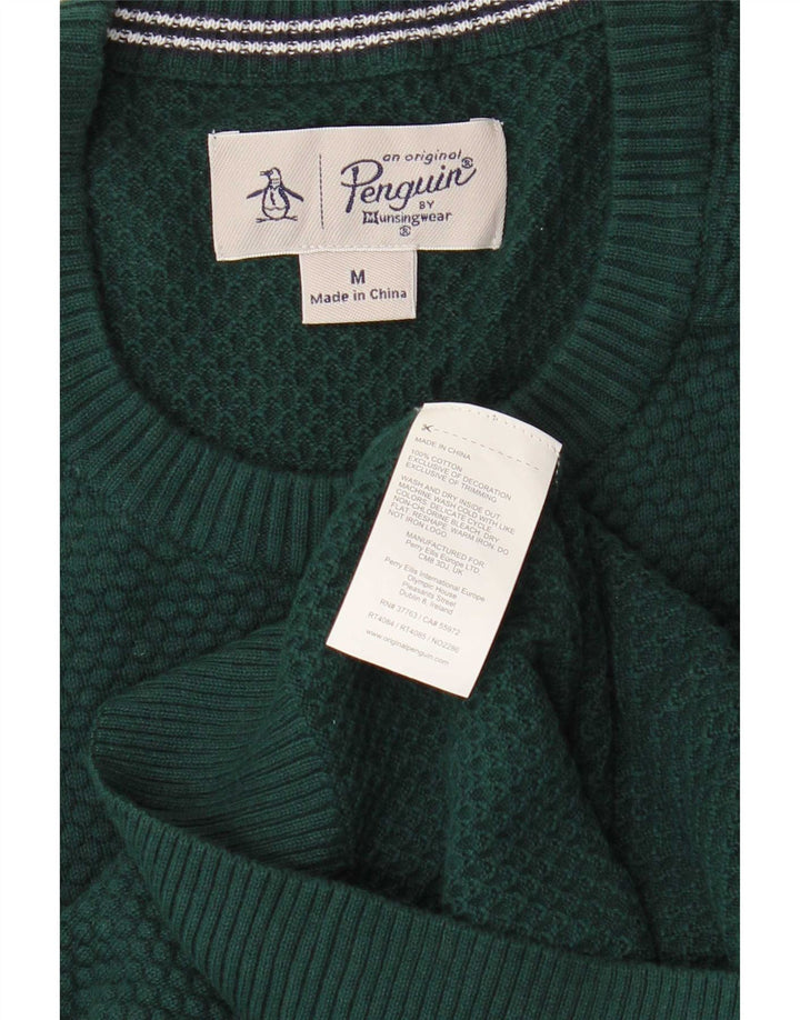 Maglione da uomo girocollo Penguin in cotone verde medio