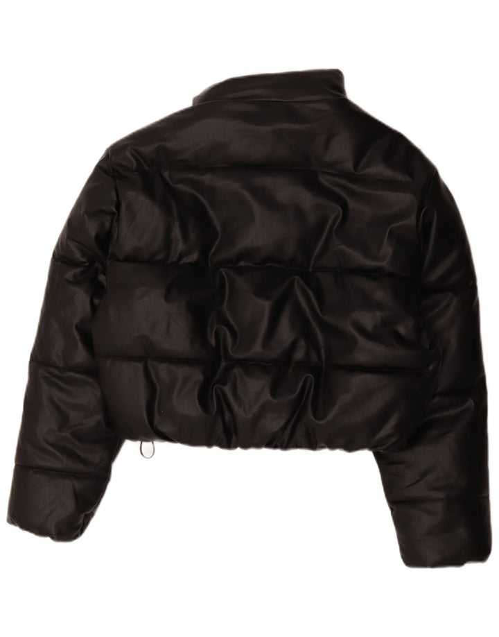 Giacca imbottita oversize corta da donna Zara UK 10 piccola poliestere nero