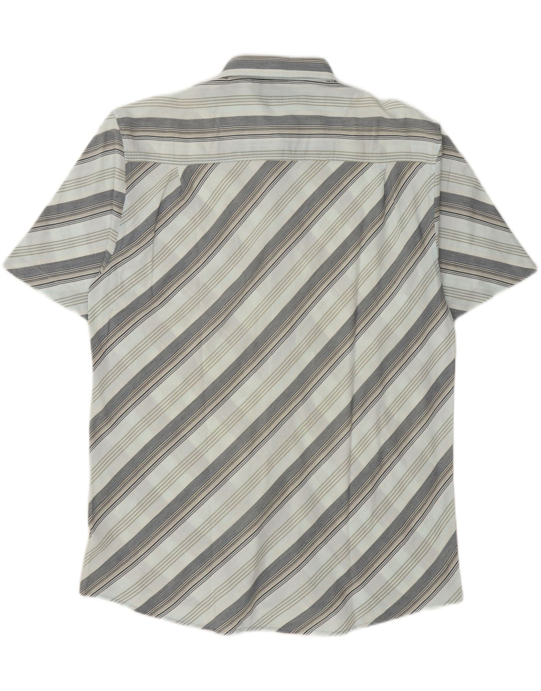 LERROS Mens Short Sleeve Shirt Large Blue Striped Cotton Vintage Lerros and Second-Hand Lerros from Messina Hembry 