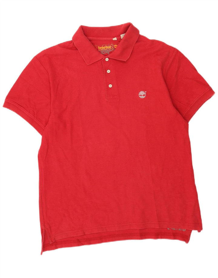 Polo da uomo Timberland grande in cotone rosso