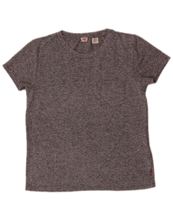 T-shirt da donna LEVI'S UK 10 piccola in poliestere chiazzato grigio