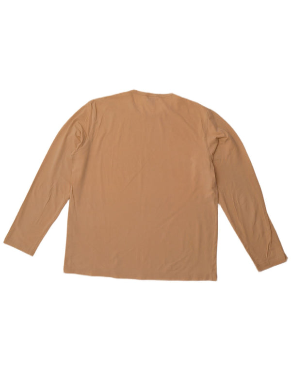 CALVIN KLEIN JEANS Top da donna a maniche lunghe UK 18 XL Cotone beige