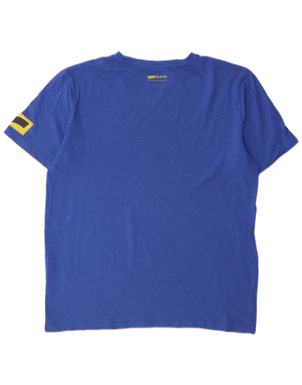 T-shirt da uomo Gas Top 2XL cotone screziato blu