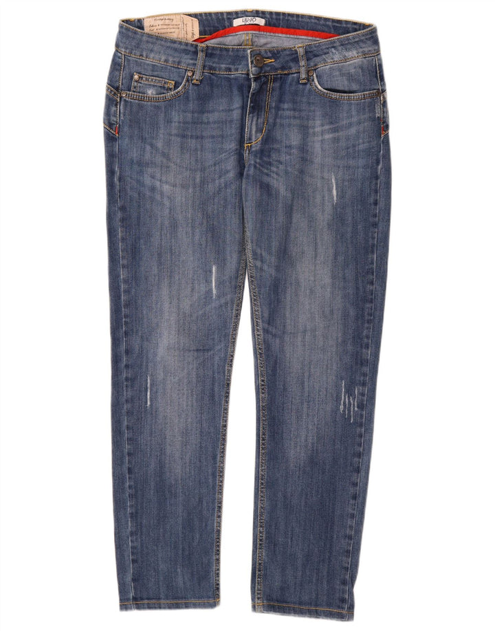 Jeans slim effetto consumato da donna Liu Jo W33 L29 cotone blu