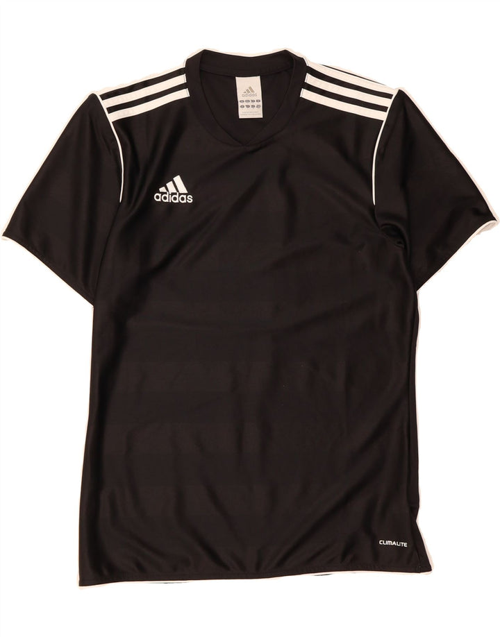 ADIDAS Mens Climalite T-Shirt Top Small Black Striped Polyester Vintage Adidas and Second-Hand Adidas from Messina Hembry 