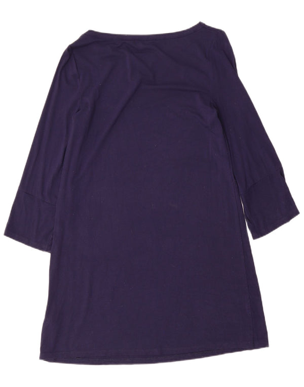 BODEN Womens 3/4 Sleeve A-Line Dress UK 10 Small Navy Blue Viscose