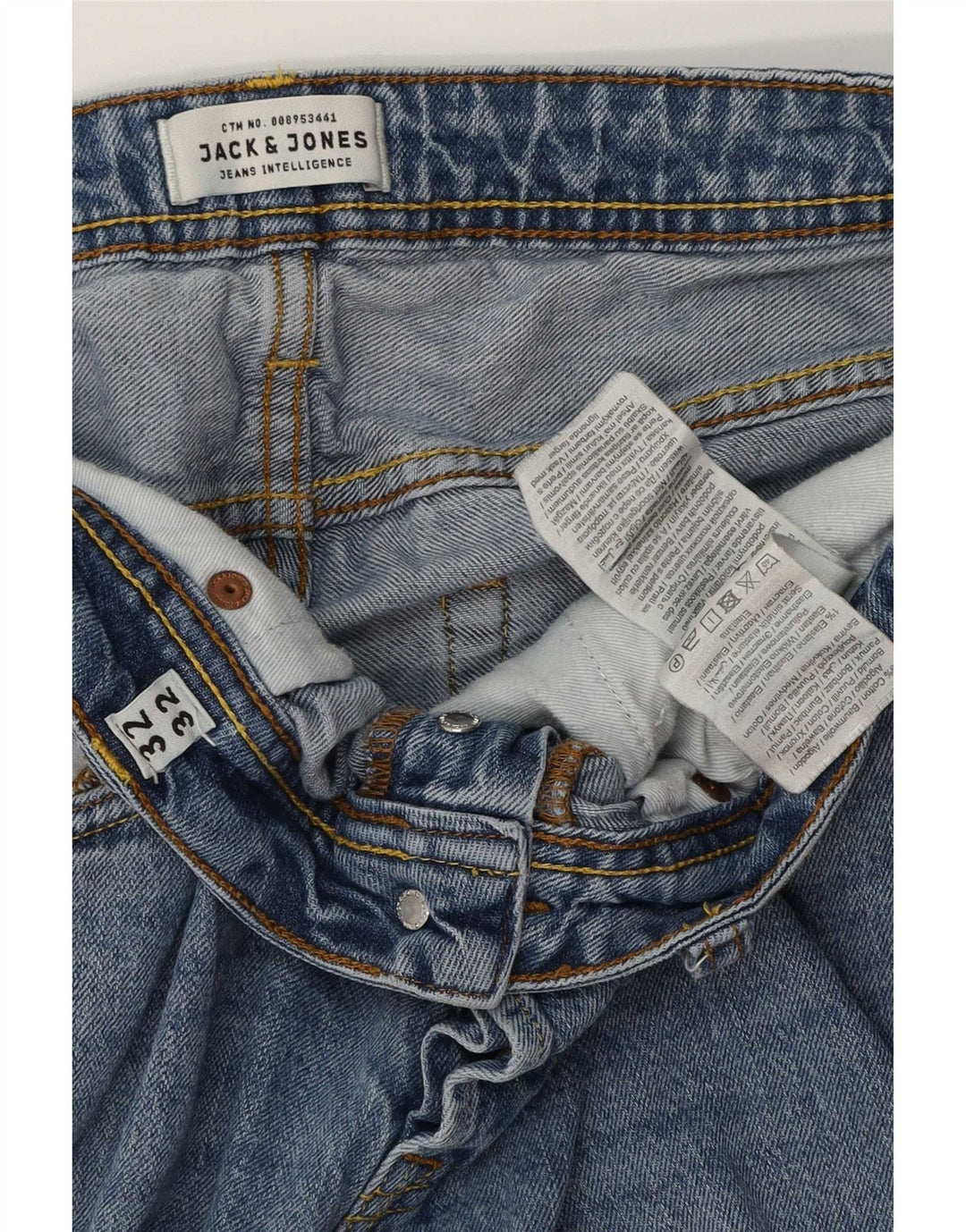 Jack & Jones Uomo Tim Slim Jeans W32 L32 Cotone Blu