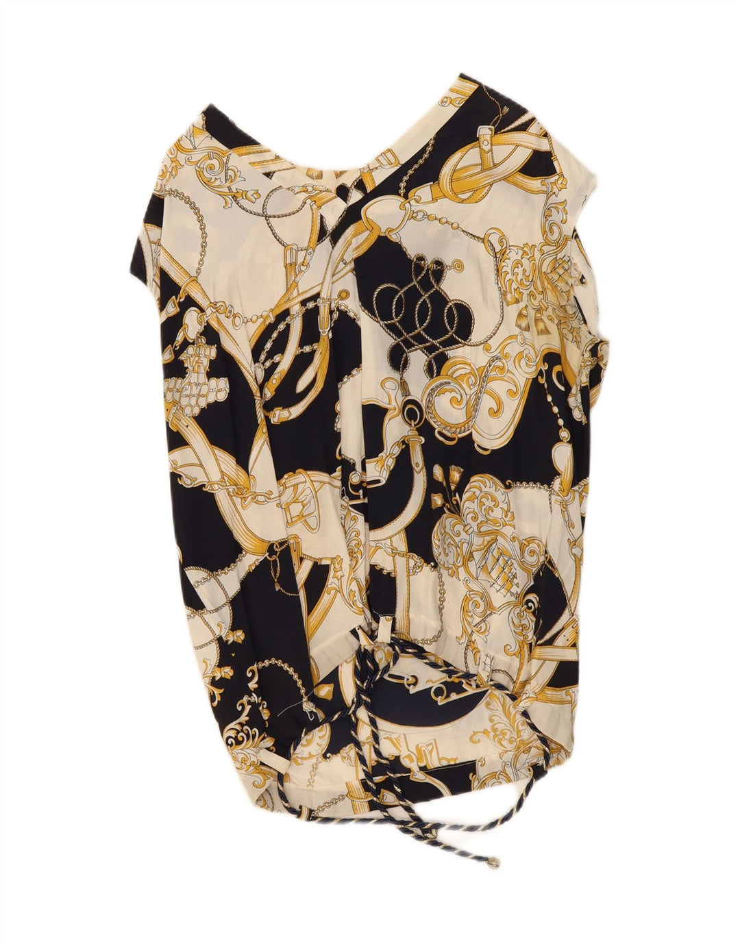 VINTAGE Womens Abstract Pattern Blouse Top UK 16 Large Off White Vintage Vintage and Second-Hand Vintage from Messina Hembry 