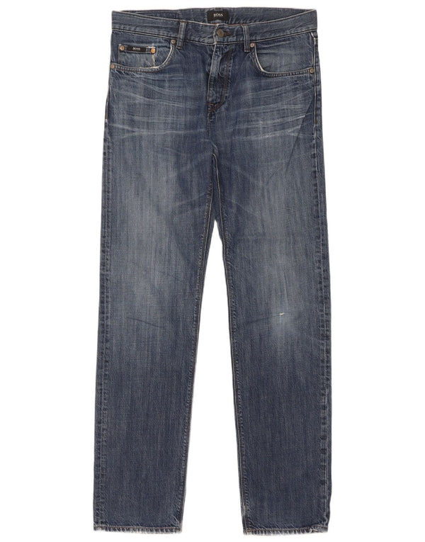 Jeans dritti da uomo Hugo Boss W32 L34 cotone blu