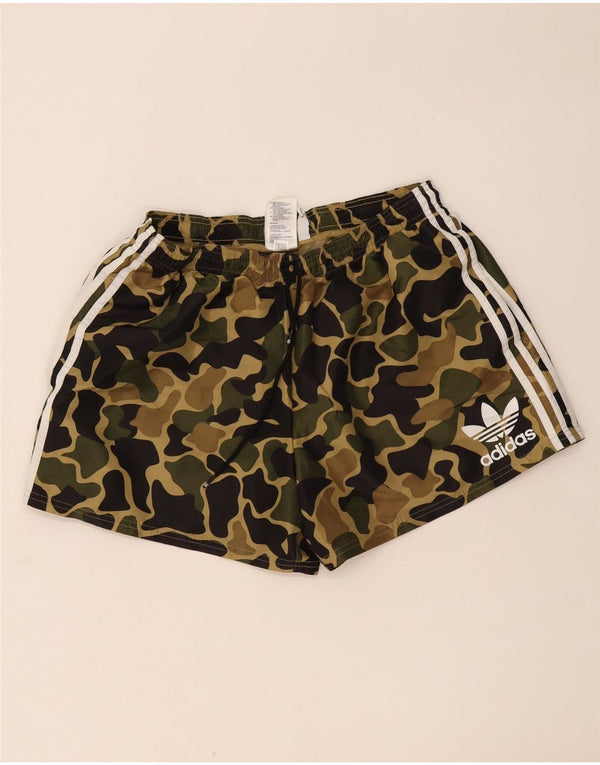 Pantaloncini sportivi da uomo Adidas XL poliestere mimetico kaki