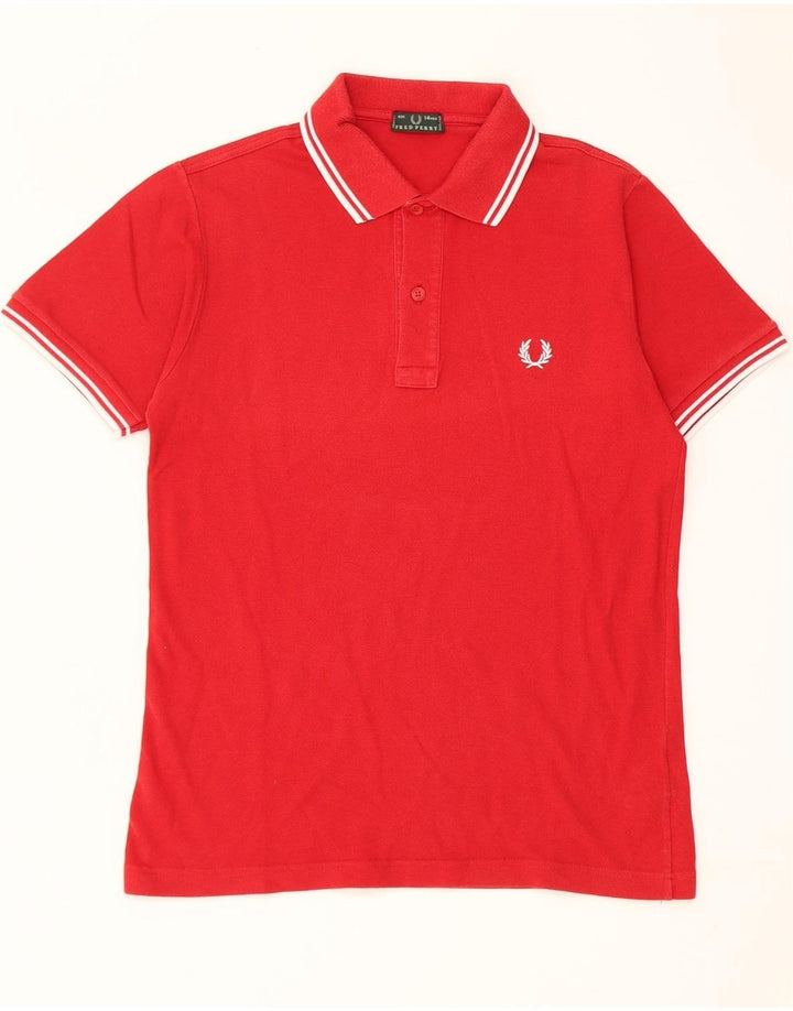 Polo Bambino FRED PERRY 13-14 Anni Cotone Rigato Rosso