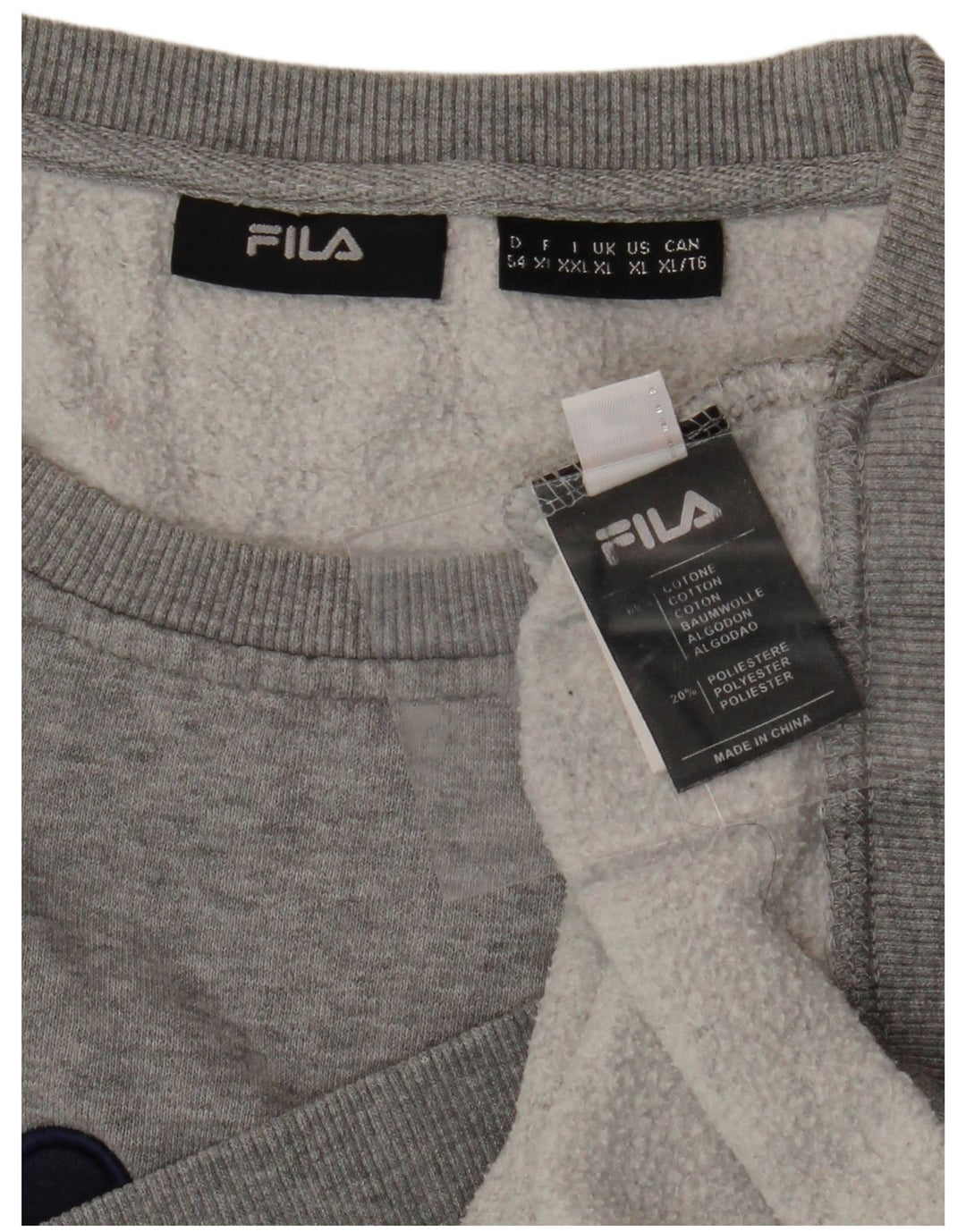 FILA Womens Oversized Graphic Sweatshirt Jumper UK 18 XL Grey Cotton
