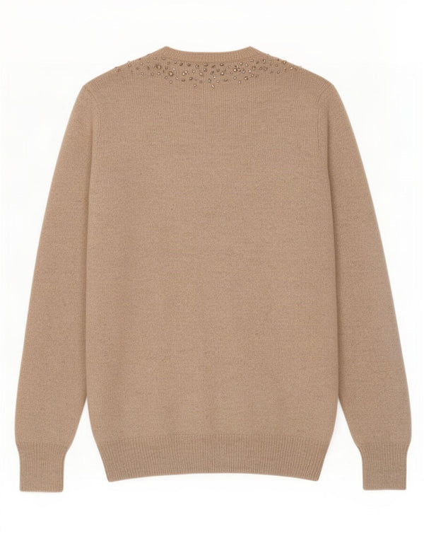 Zara Womens Cardigan Sweater UK 12 Medium Beige Nylon