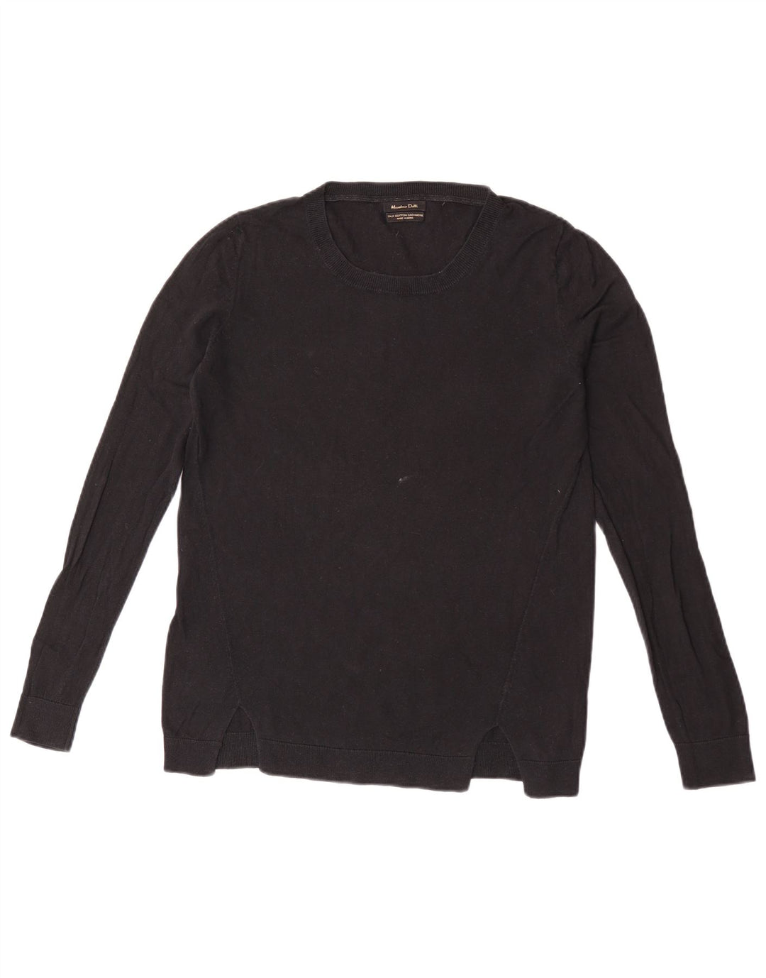 Maglione maglione girocollo da donna Massimo Dutti UK 14 cotone nero medio
