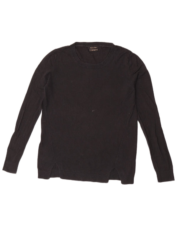 Maglione maglione girocollo da donna Massimo Dutti UK 14 cotone nero medio