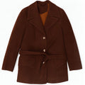 Giacca vintage in pelle scamosciata da donna UK 14 Marrone medio