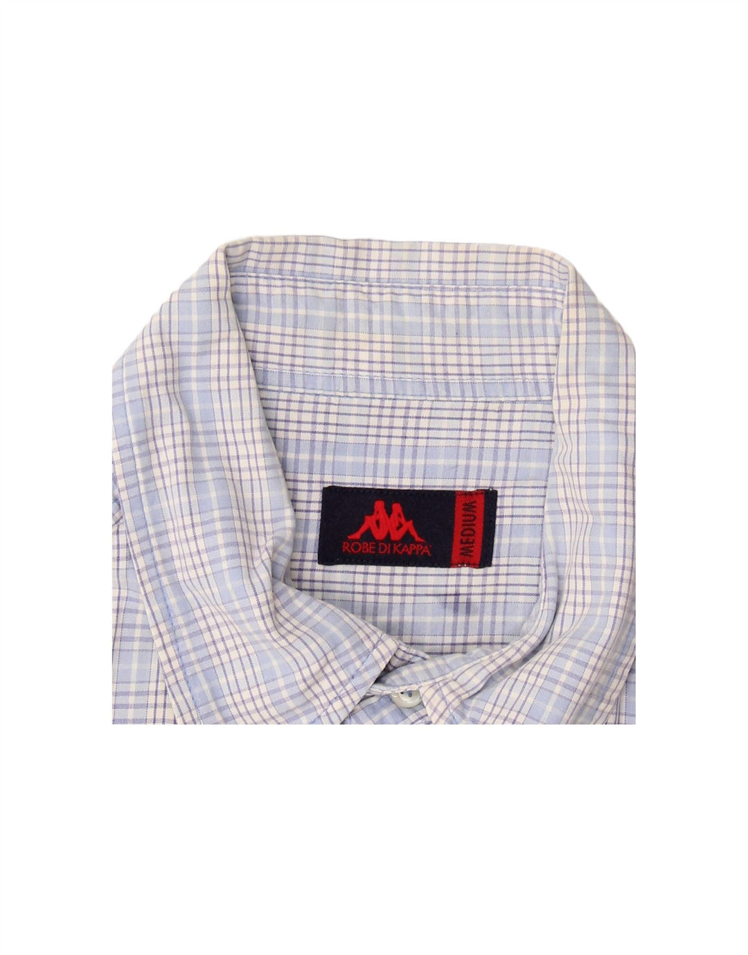 KAPPA Mens Short Sleeve Shirt Medium Blue Check Cotton