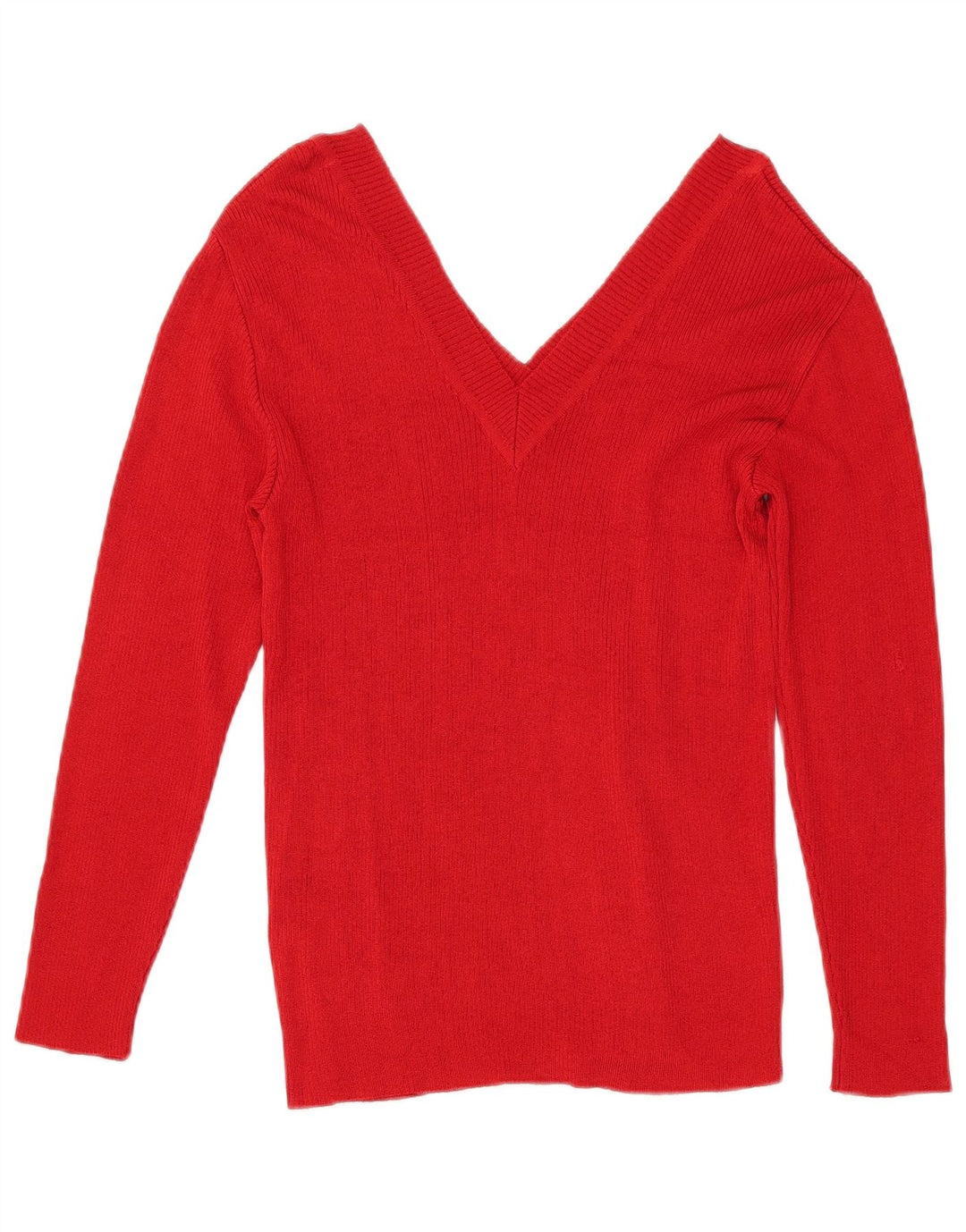 Maglione maglione con scollo a V da donna Vogue UK 14 Grande viscosa rossa