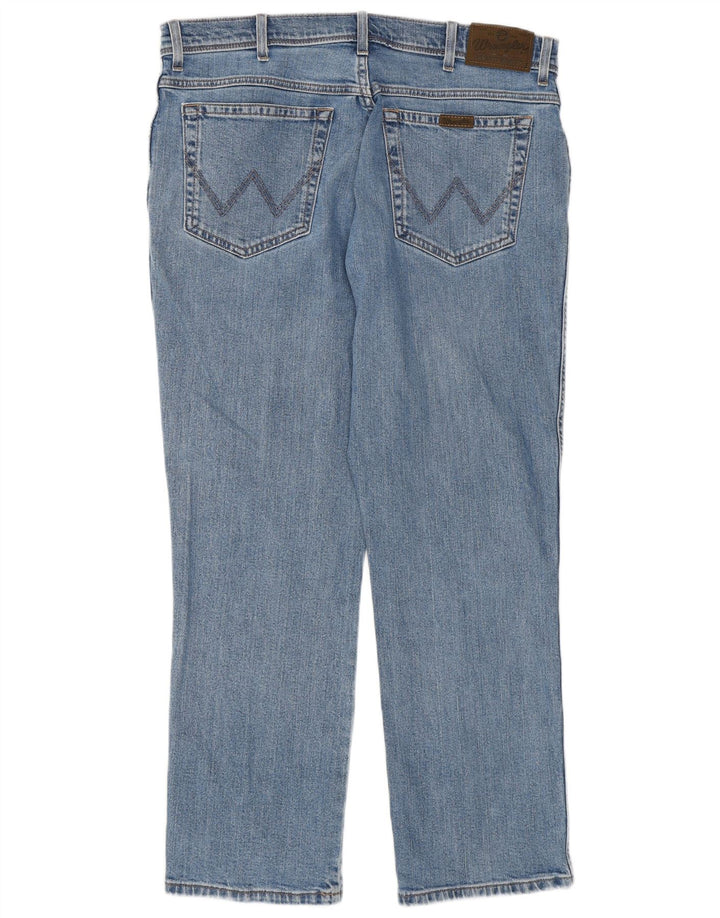 Jeans dritti da uomo Wrangler vestibilità regolare W36 L30 cotone blu