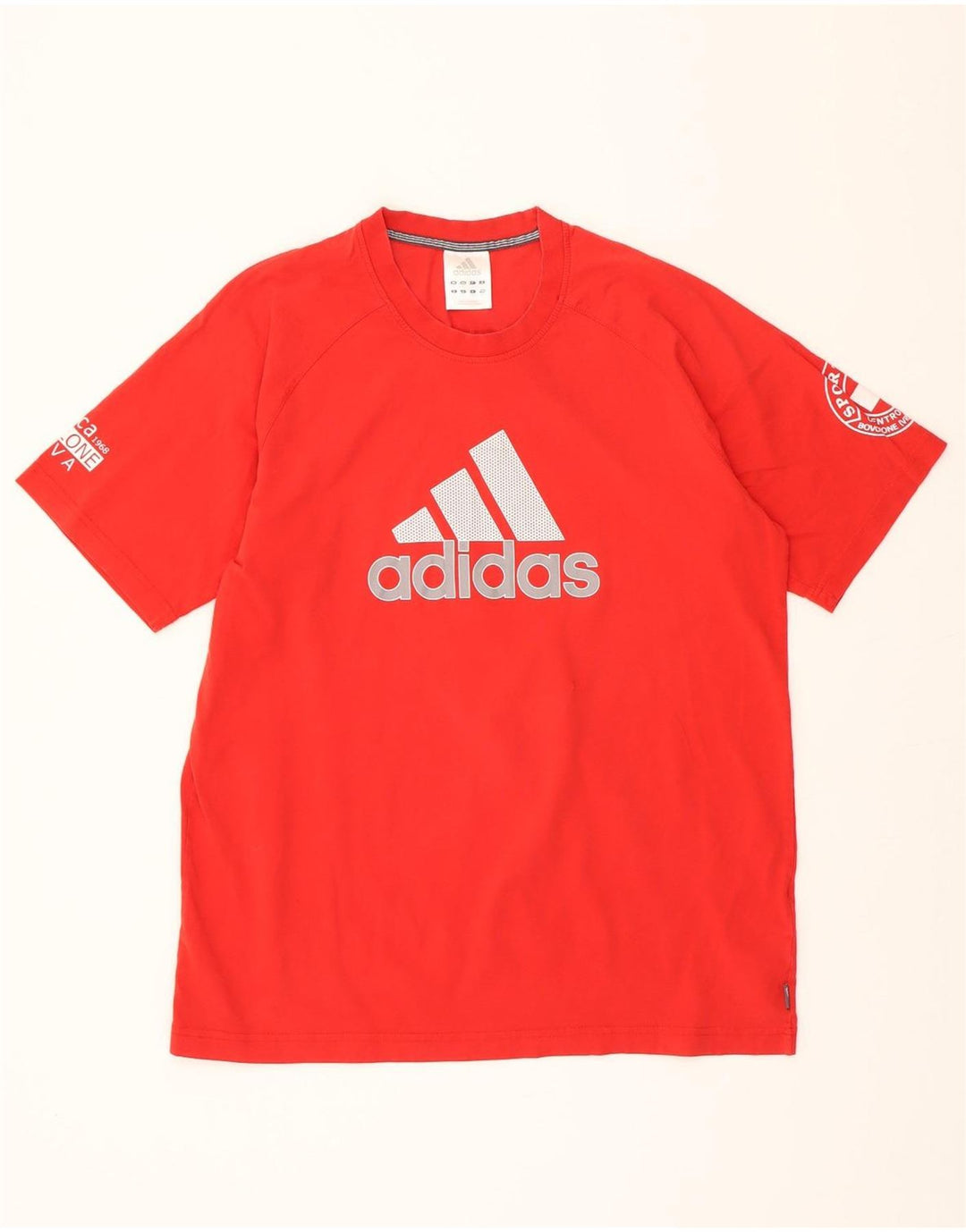 ADIDAS Mens Graphic T-Shirt Top Large Red Cotton Vintage Adidas and Second-Hand Adidas from Messina Hembry 