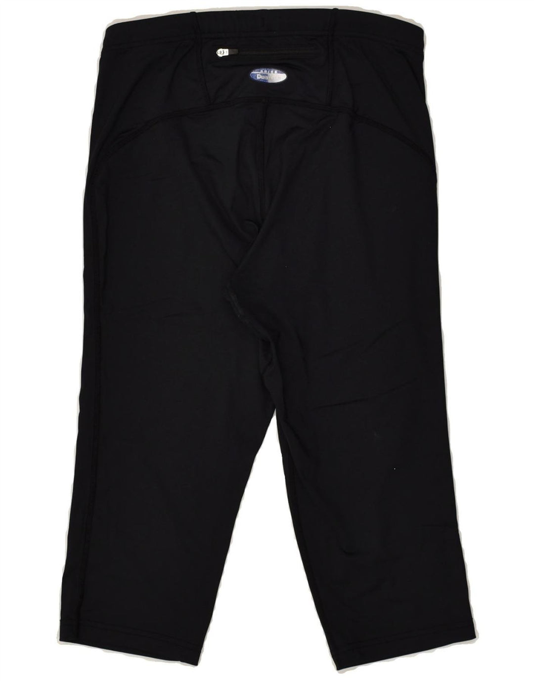 ASICS Womens Capri Tracksuit Trousers UK 12 Medium Black Polyester | Vintage Asics | Thrift | Second-Hand Asics | Used Clothing | Messina Hembry 