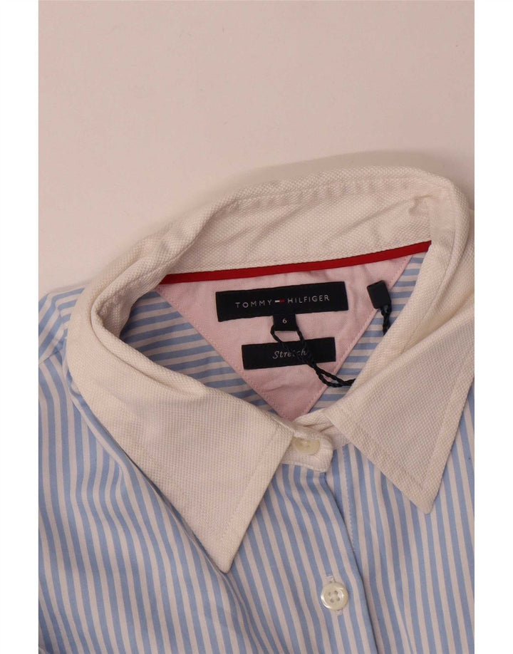 Camicia da donna Tommy Hilfiger US 6 cotone gessato blu medio
