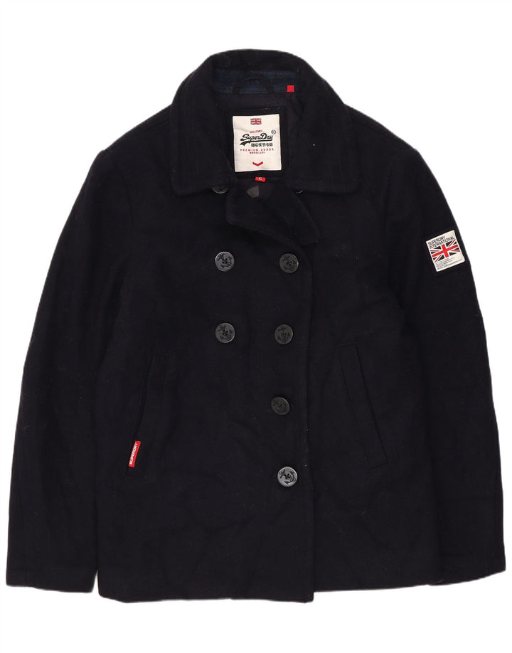Cappotto da marinaio da donna Superdry UK 18 XL lana blu navy