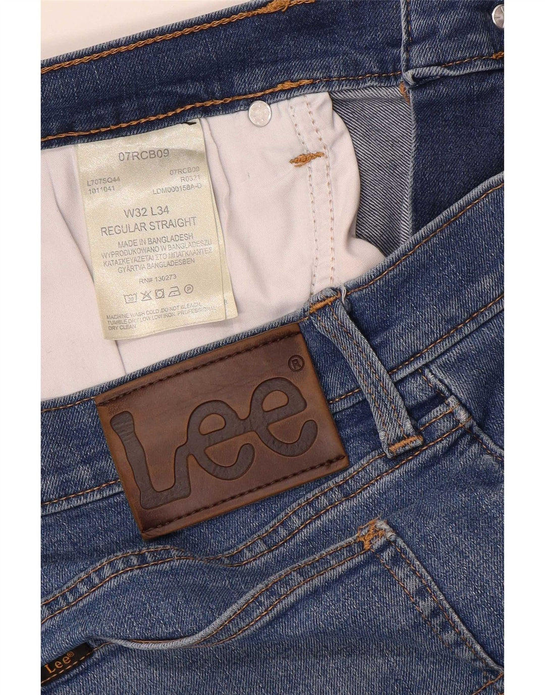 Jeans dritti regolari da uomo Lee W32 L34 cotone blu