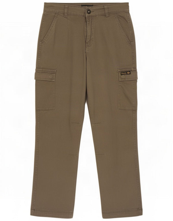 Pantaloni cargo dritti da donna Panchina UK 12 Medio W28 L28 Cotone kaki