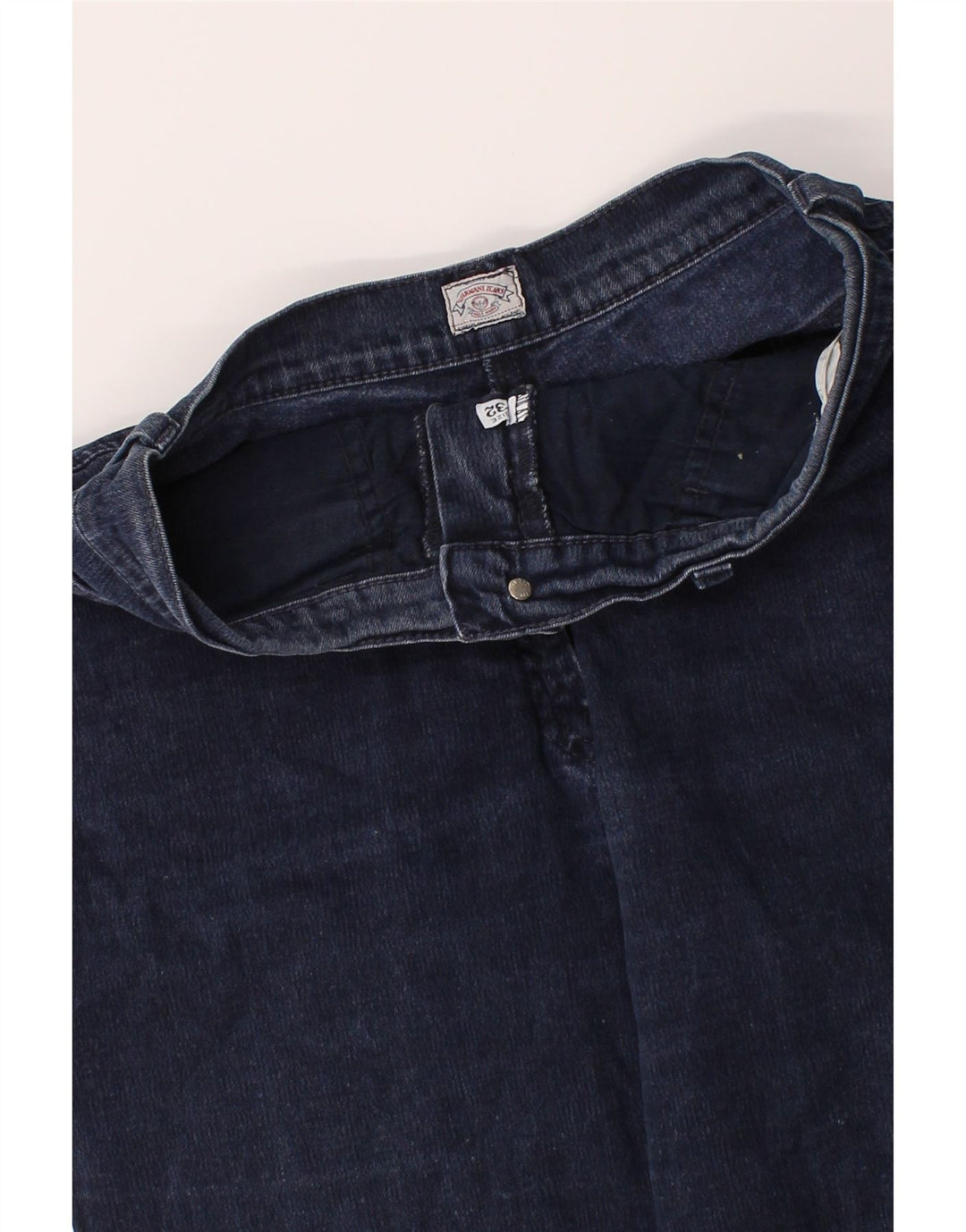 ARMANI Womens Tapered Jeans W32 L31 Navy Blue Cotton Vintage Armani and Second-Hand Armani from Messina Hembry 