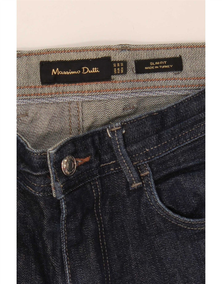 Jeans slim da uomo Massimo Dutti EU 38 Small W30 L32 Cotone blu navy