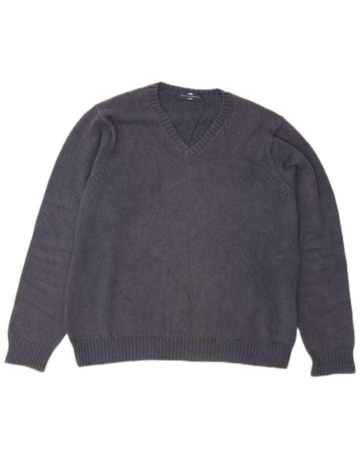 Maglione da uomo con scollo a V blu Harbour Marks & Spencer blu navy medio