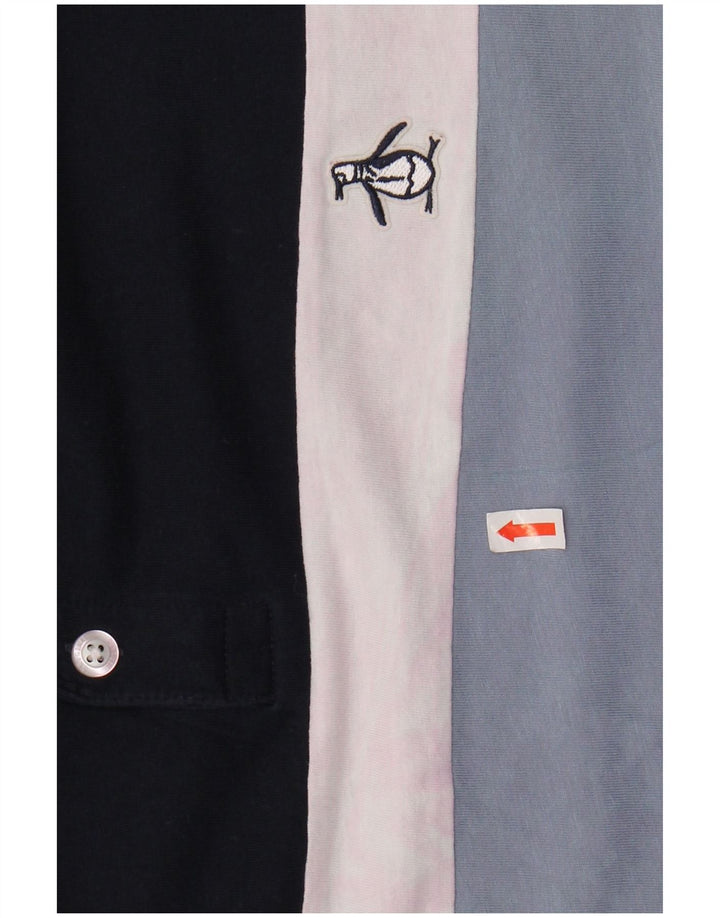 PENGUIN Polo da uomo XL in cotone a righe blu navy