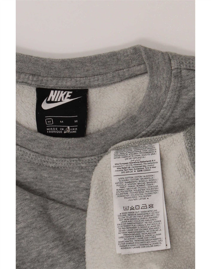 Felpa Nike da uomo in cotone chiazzato grigio medio