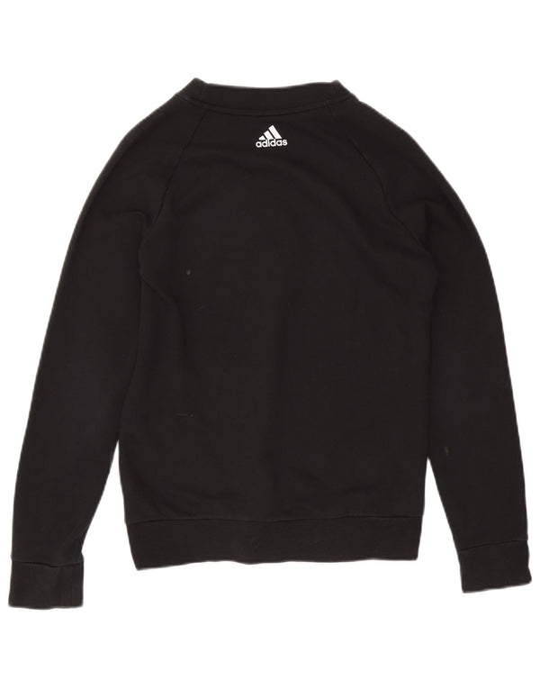 Felpa grafica da donna Adidas Jumper UK 8/10 Small Black Cotton