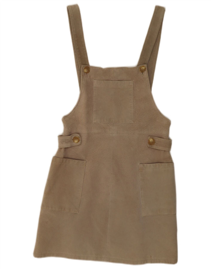 Gonna scamiciata vintage da donna in pelle scamosciata W28 Beige medio
