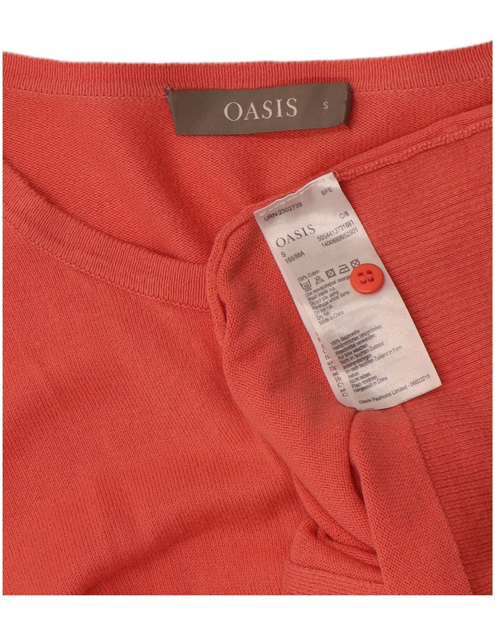 Maglione cardigan da donna Oasis UK 10 piccolo cotone rosa