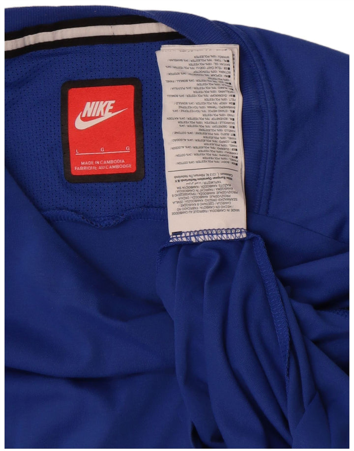 T-shirt da uomo Nike Top Large blu in poliestere color block