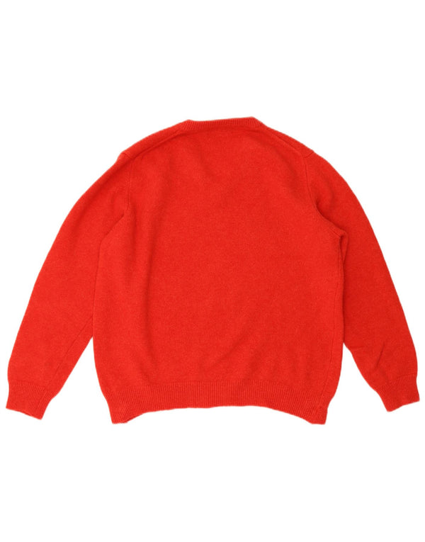Maglione da donna con scollo a V Henry Cottons UK 18 XL Lana rossa