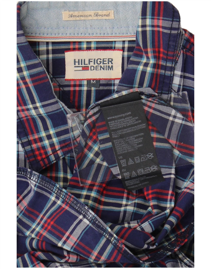 Camicia da uomo Tommy Hilfiger in cotone a quadri blu navy medio