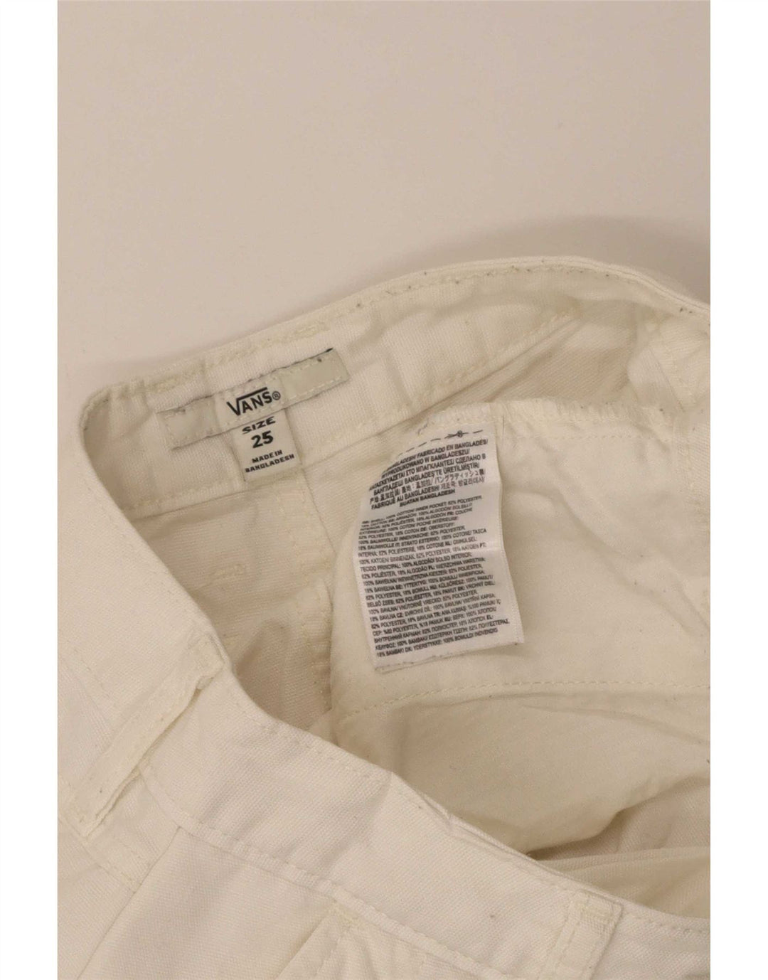 Pantaloni cargo dritti da donna Vans W25 L27 cotone bianco